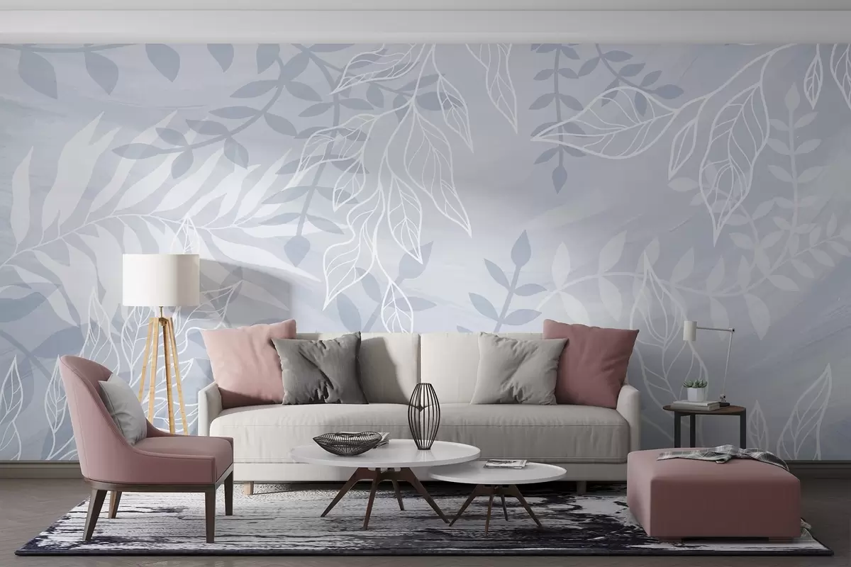 wall murals Contoured leaves w03984