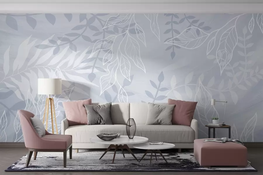 wall murals Contoured leaves w03984