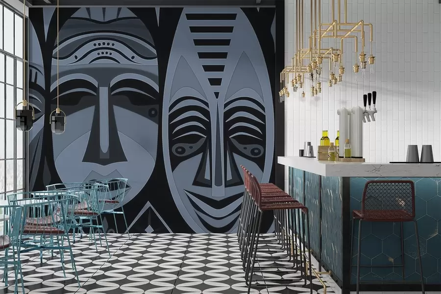 wall murals African masks w04043v1