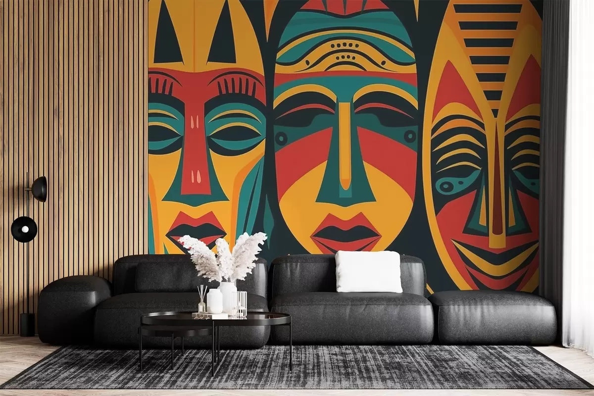 wall murals African masks w04043v2