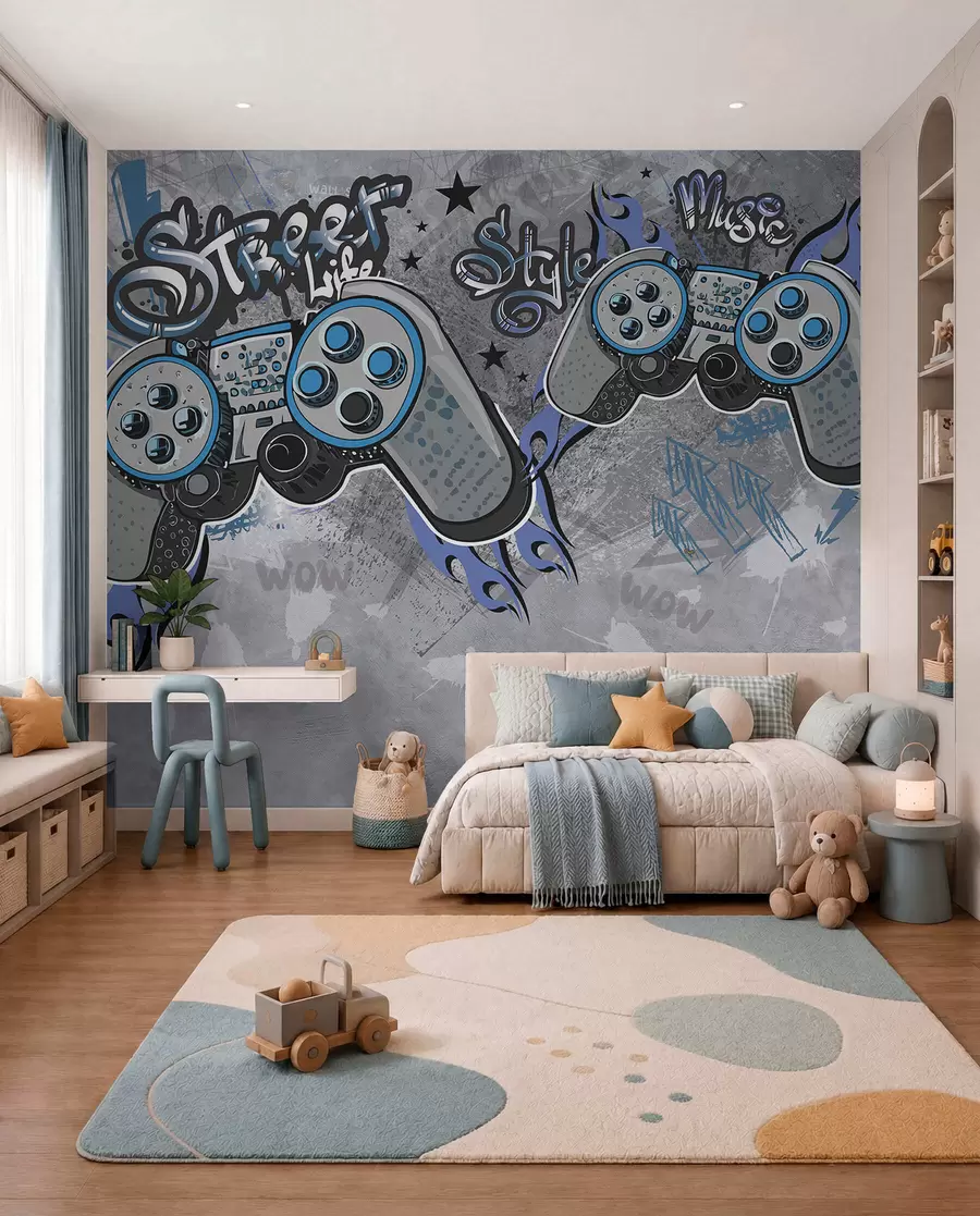wall murals Gamepad Street Art w04054