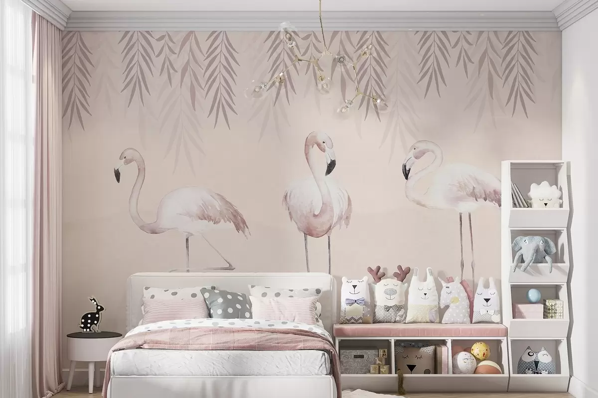 wall murals Three flamingos w09168