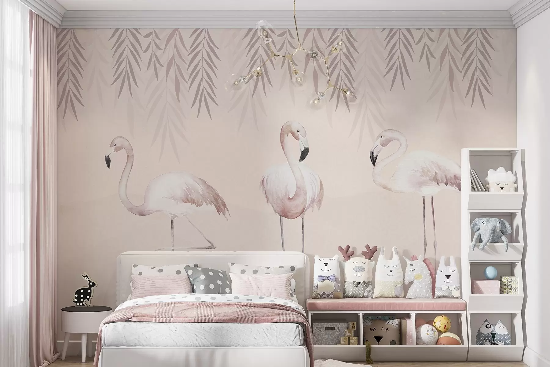 wall murals Three flamingos w09168