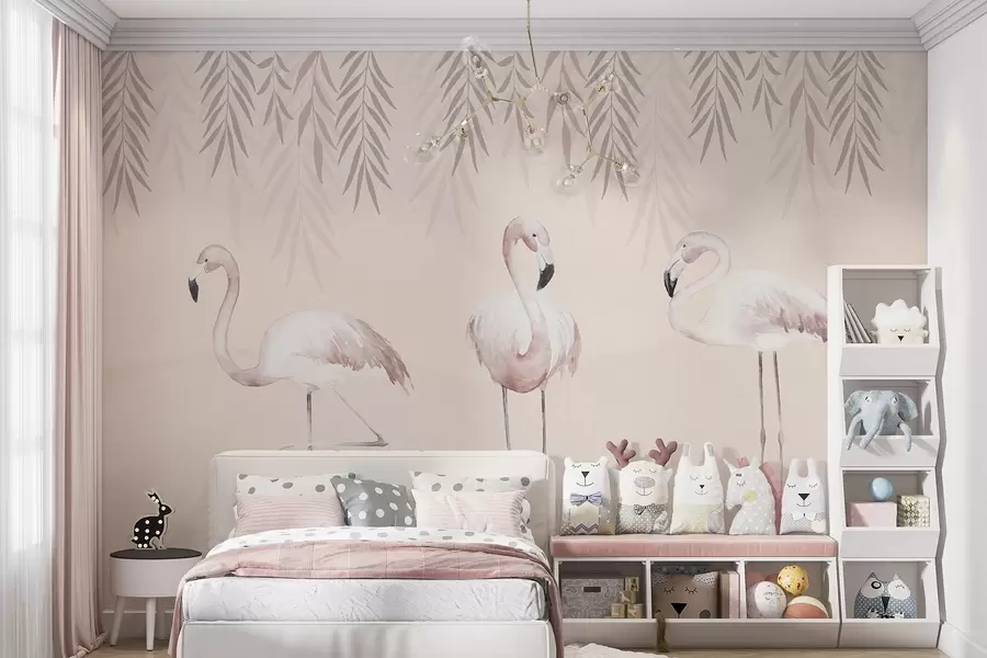 wall murals Three flamingos w09168