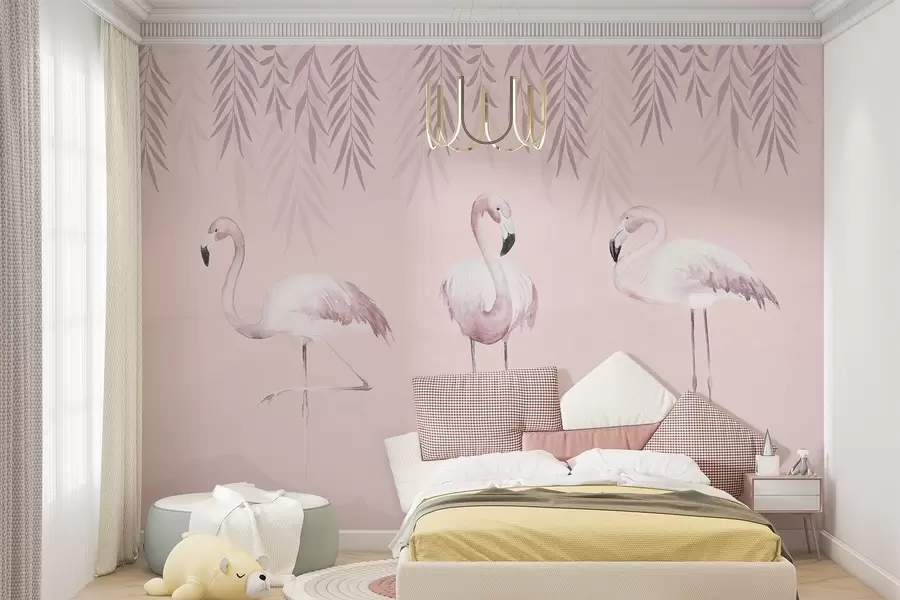 wall murals Three flamingos w09168v1