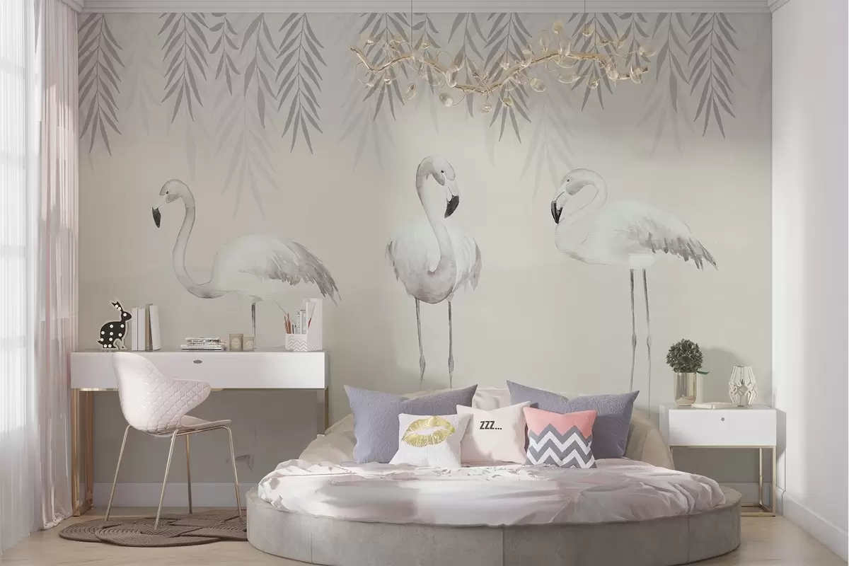 wall murals Three flamingos w09168v2