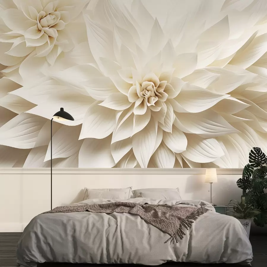 wall murals Volumetric flowers w09173