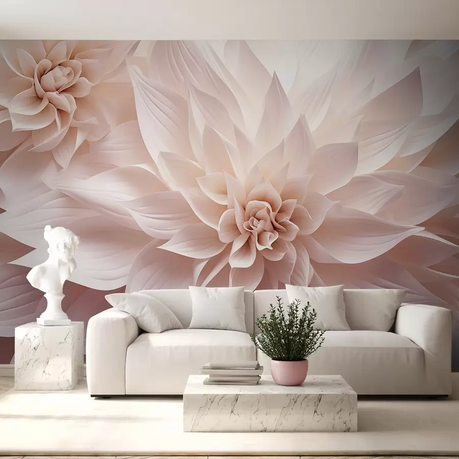wall murals Volumetric flowers w09173v1