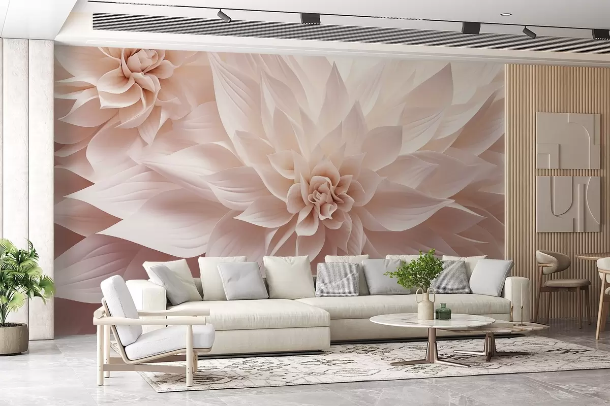 wall murals Volumetric flowers w09173v1