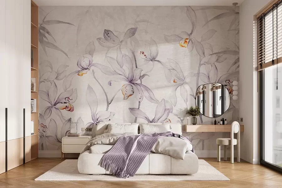 wall murals Wild orchids, purple shades w03933