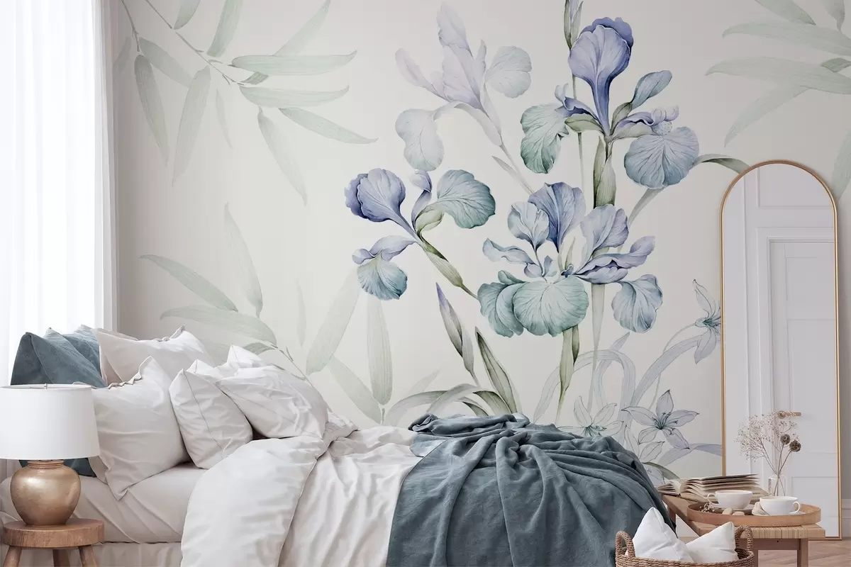 wall murals Delicate irises imitation of watercolor w03955