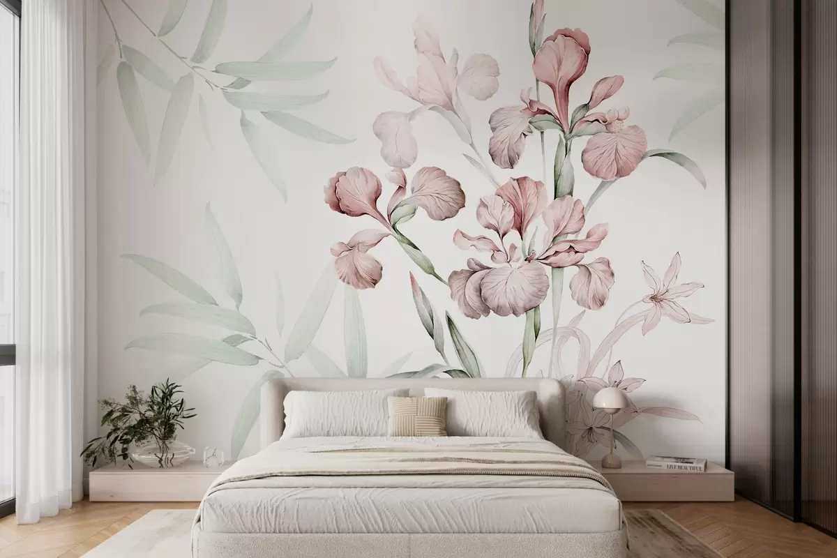 wall murals Irises imitation of watercolor w03955v1