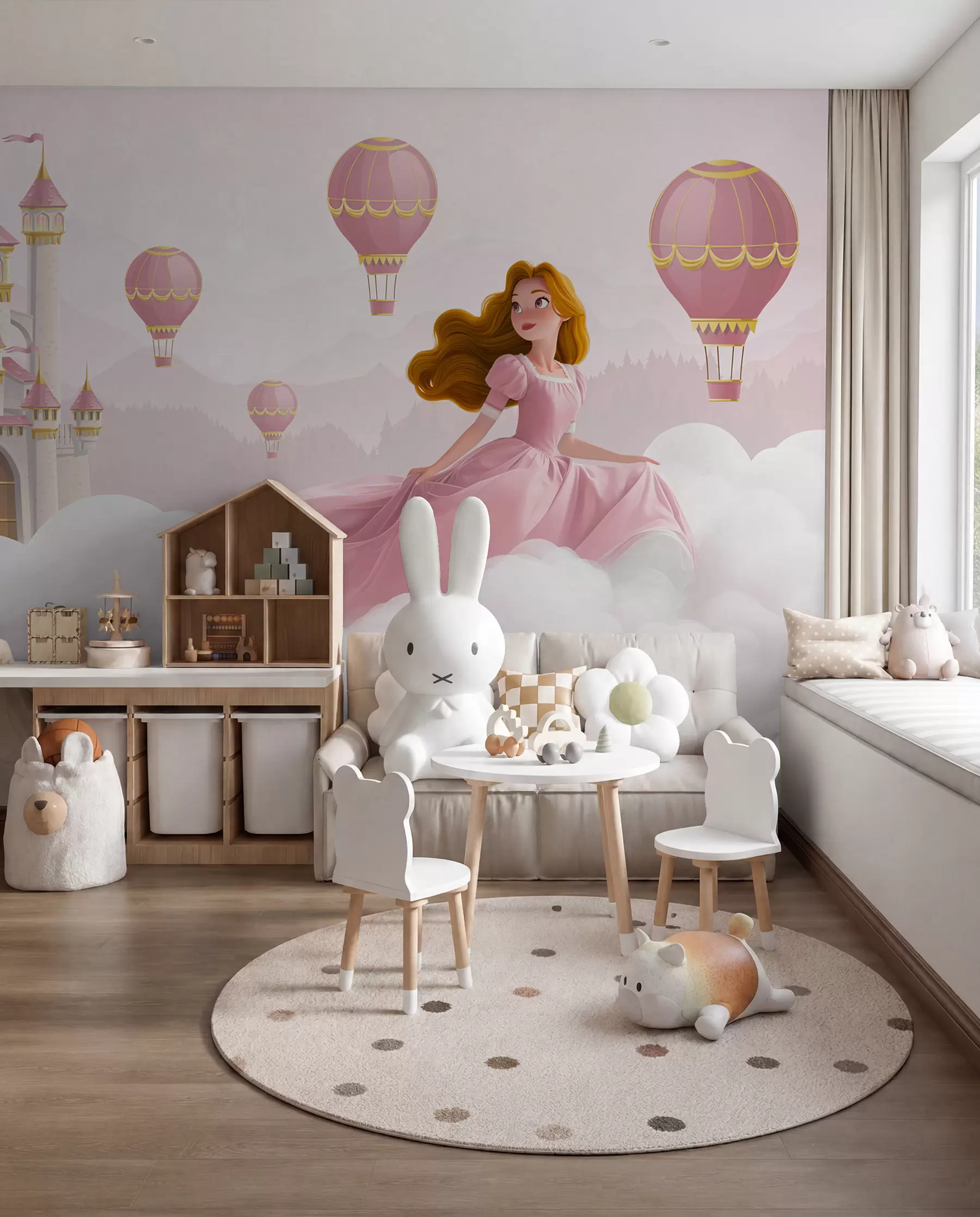 wall murals Balloons over the Castle w04015v1