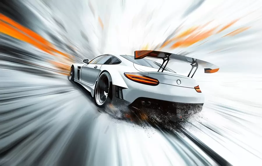 wall murals a dynamic sports car that rushes through space w04074