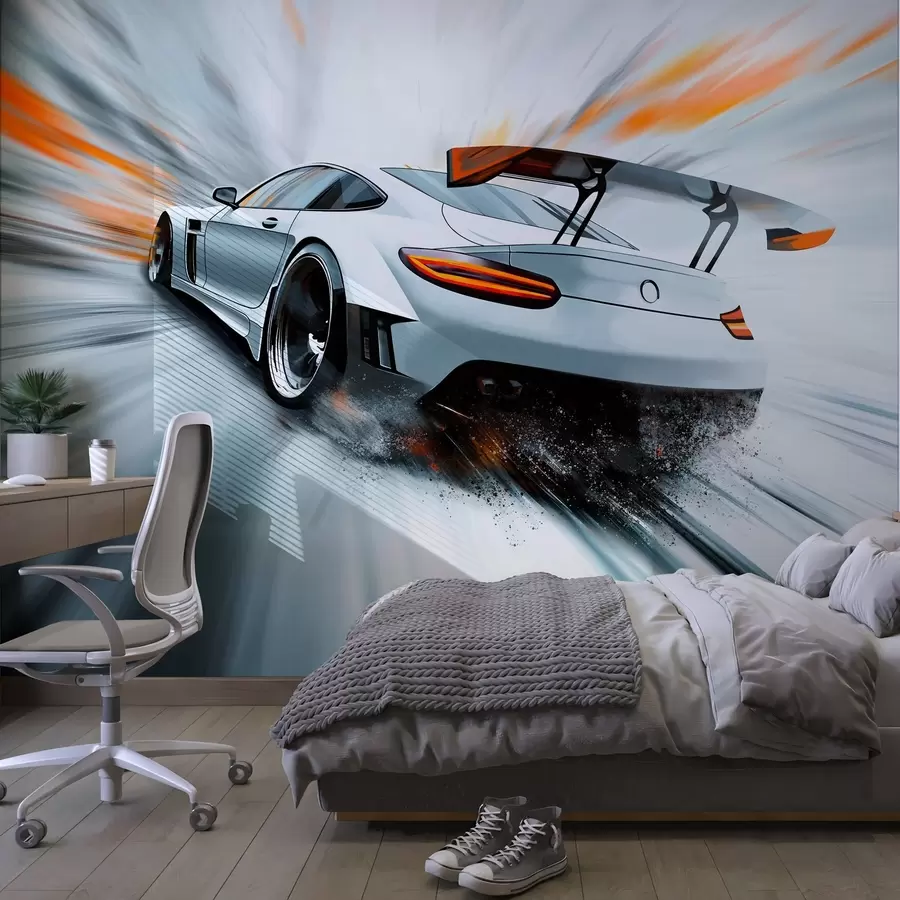 wall murals a dynamic sports car that rushes through space w04074