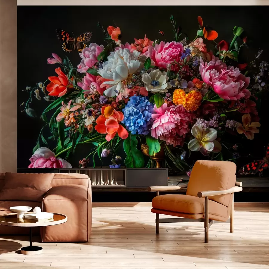 wall murals 
bouquet in the style of Dutch oil painting of the XVII century with a luxurious floral composition. w04078