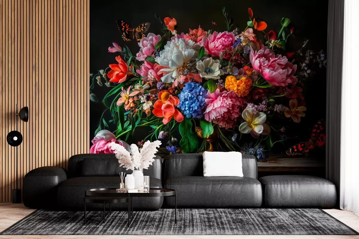 wall murals 
bouquet in the style of Dutch oil painting of the XVII century with a luxurious floral composition. w04078