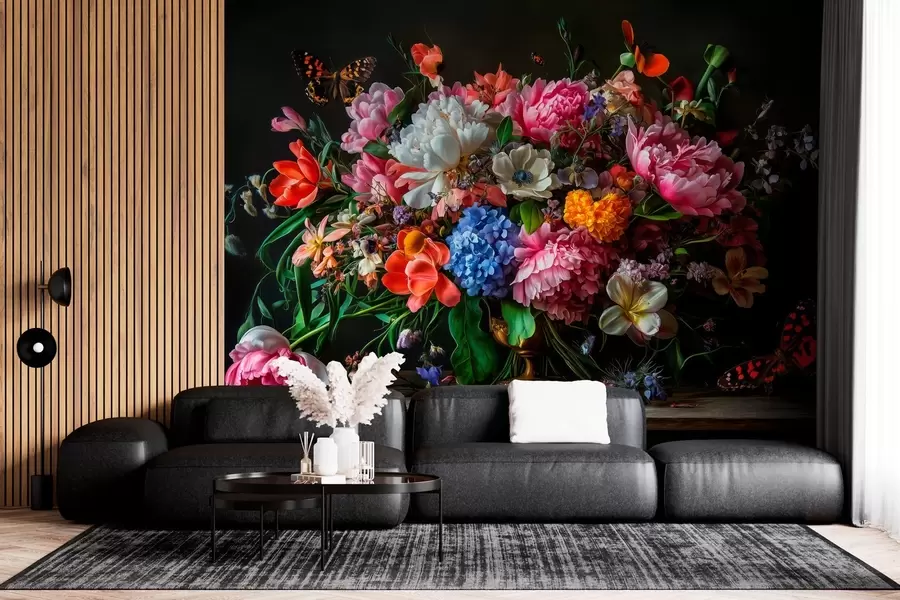 wall murals 
bouquet in the style of Dutch oil painting of the XVII century with a luxurious floral composition. w04078
