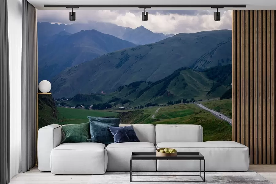 wall murals Georgia landscapes, mountains, road trip, realism w04097