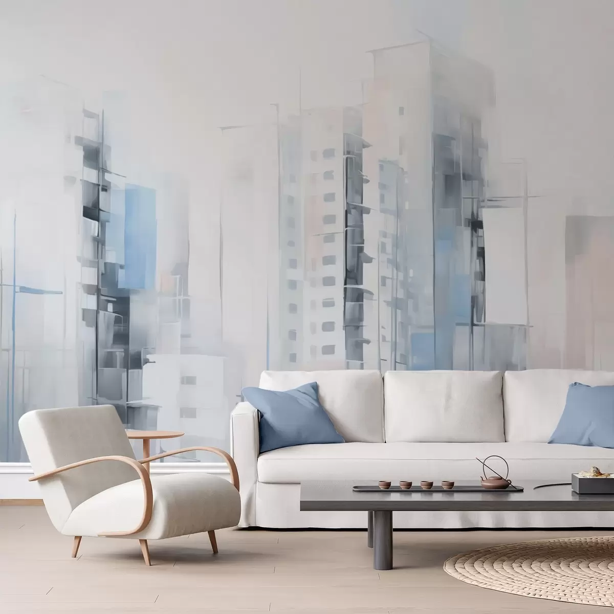 wall murals Abstract cityscape imitation painting w04100