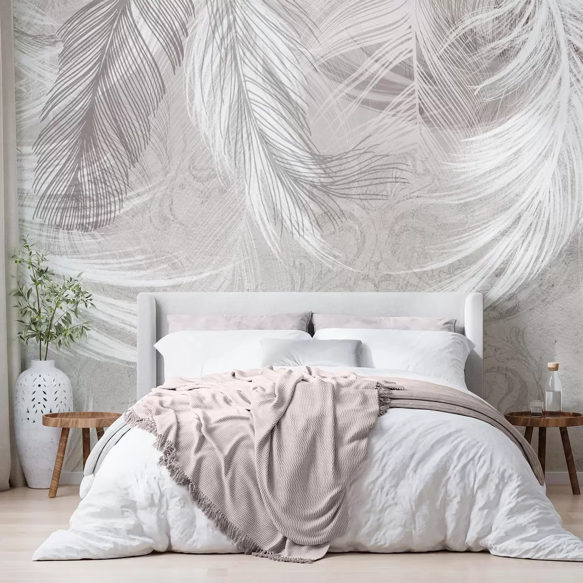 wall murals Delicate feathers w04102