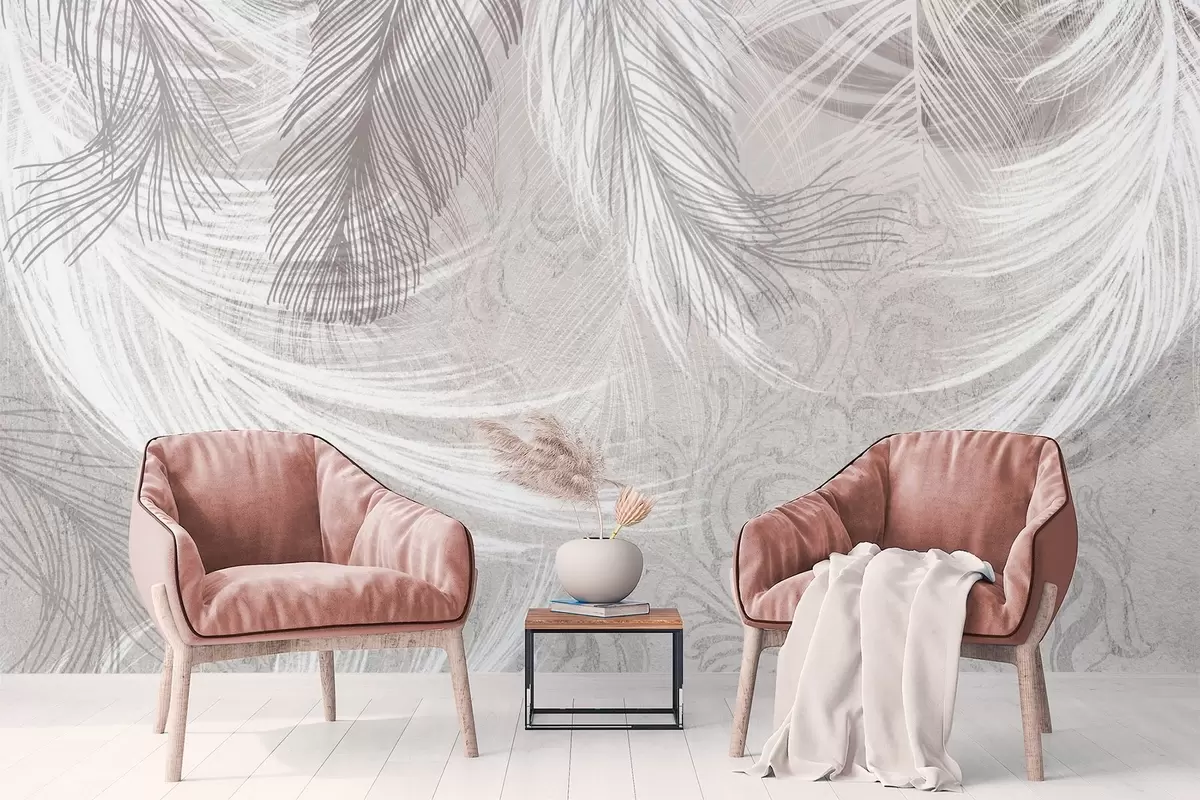 wall murals Delicate feathers w04102