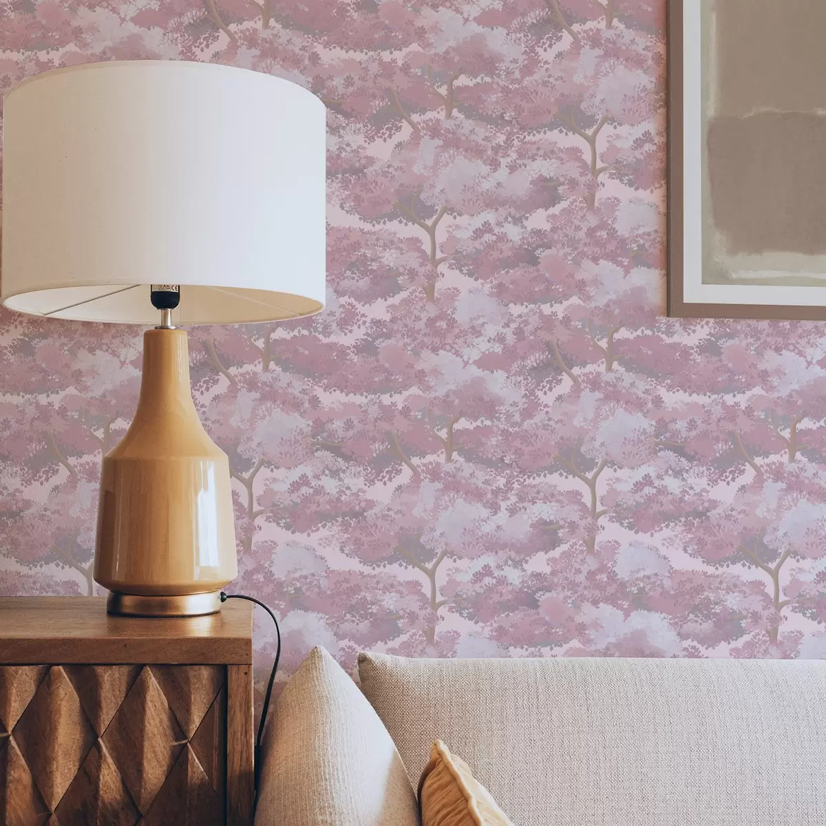 Wallpaper Deep blue landscape with trees in night tones a00170v4