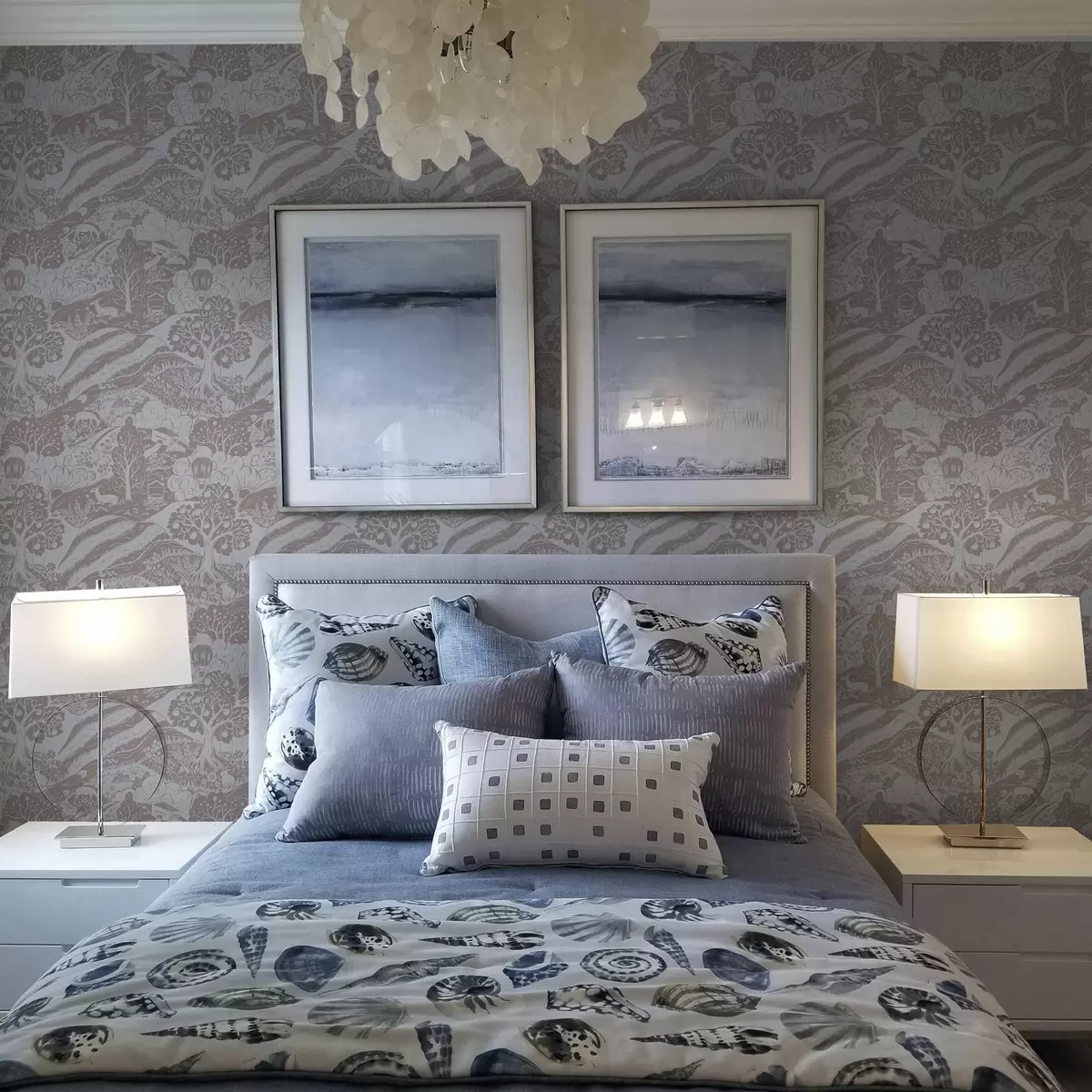 Wallpaper Pastel fairy tale illustration with animals and trees a00172v1