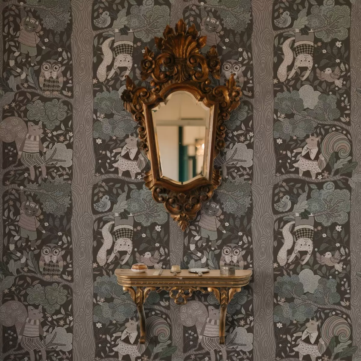 Wallpaper Hand drawn graphic drawing of nature in ethno style a00173