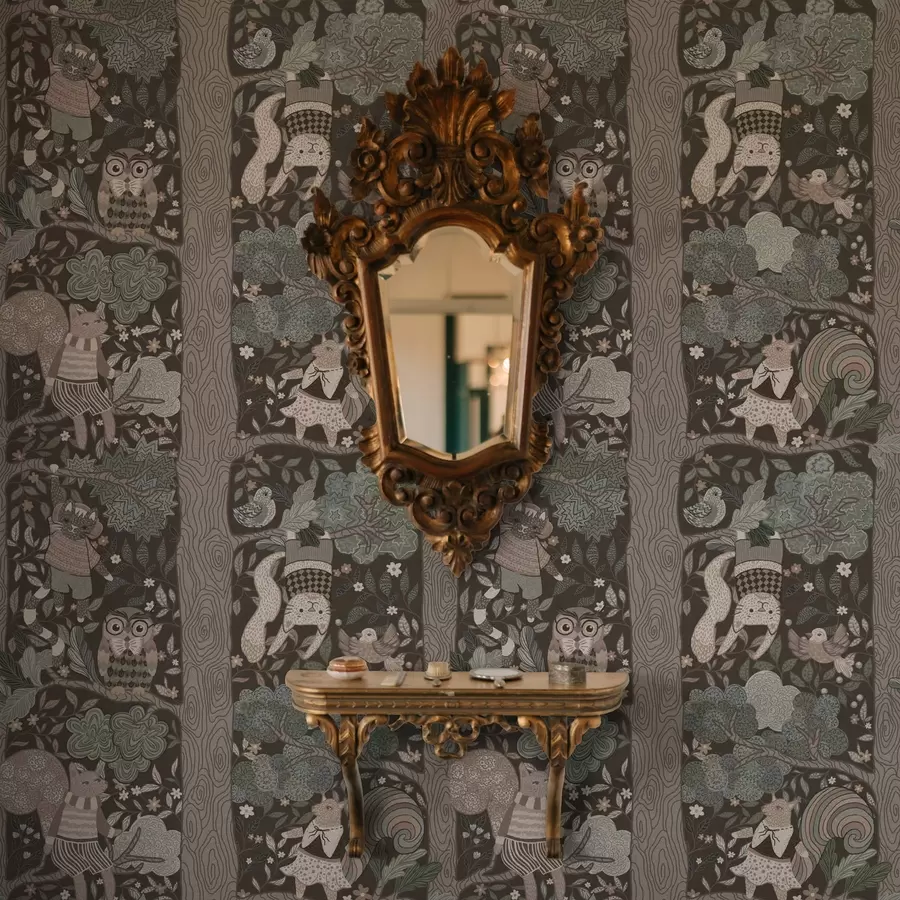 wall murals Hand drawn graphic drawing of nature in ethno style a00173