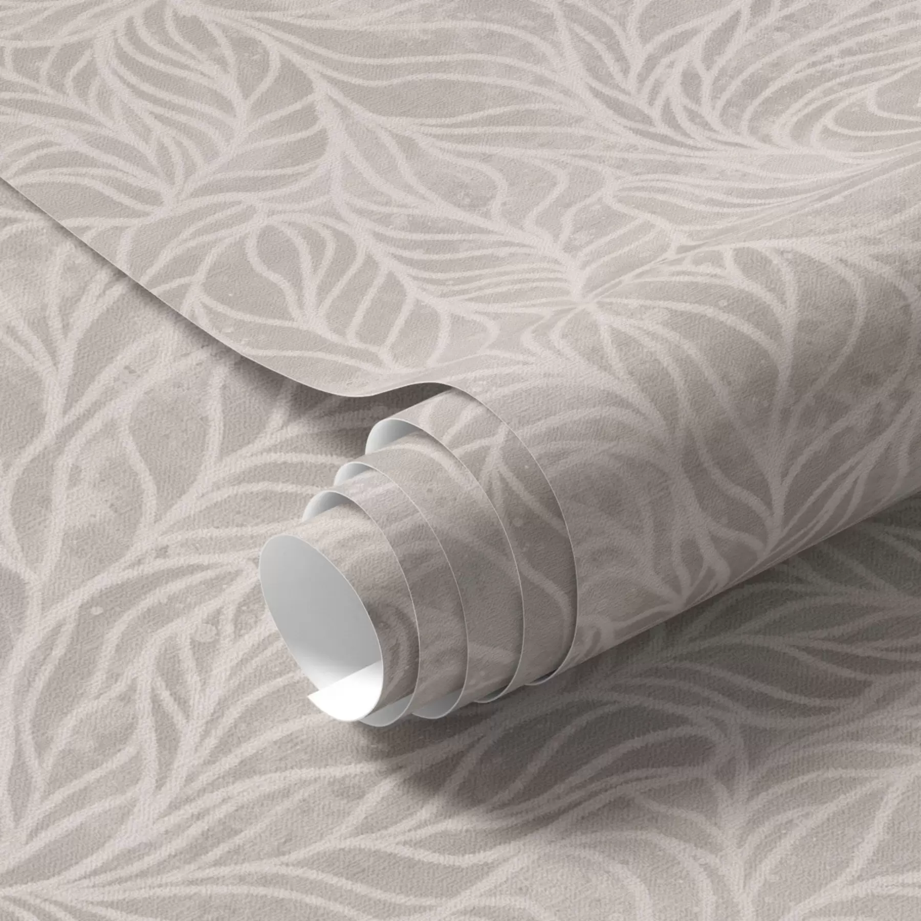 wall murals Beige abstract texture with smooth lines of leaves a00179