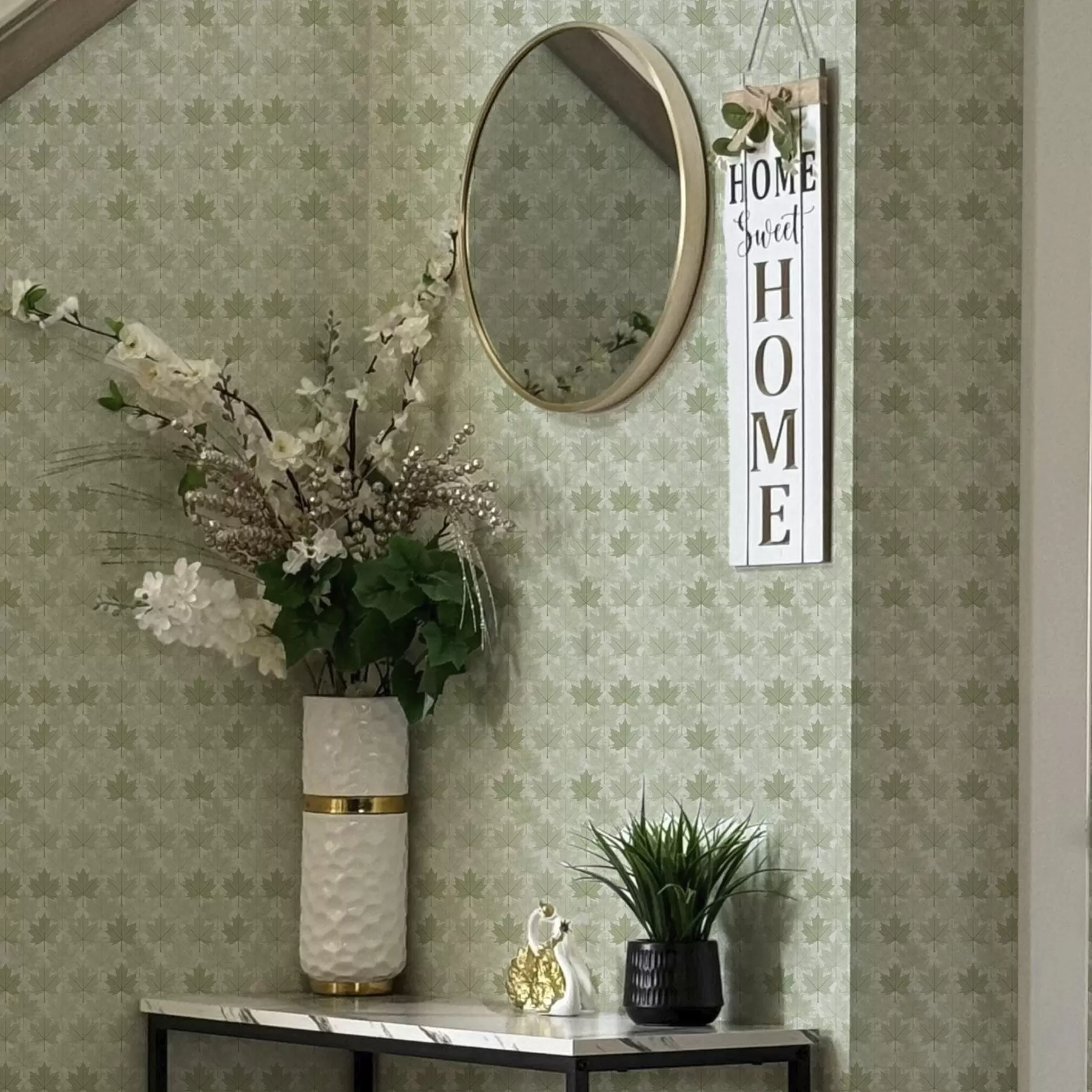 wall murals Light pattern with maple leaves a00195