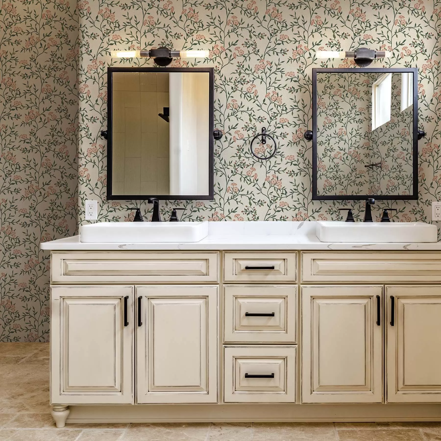 wall murals Openwork branches with coral flowers, floral pattern a00221