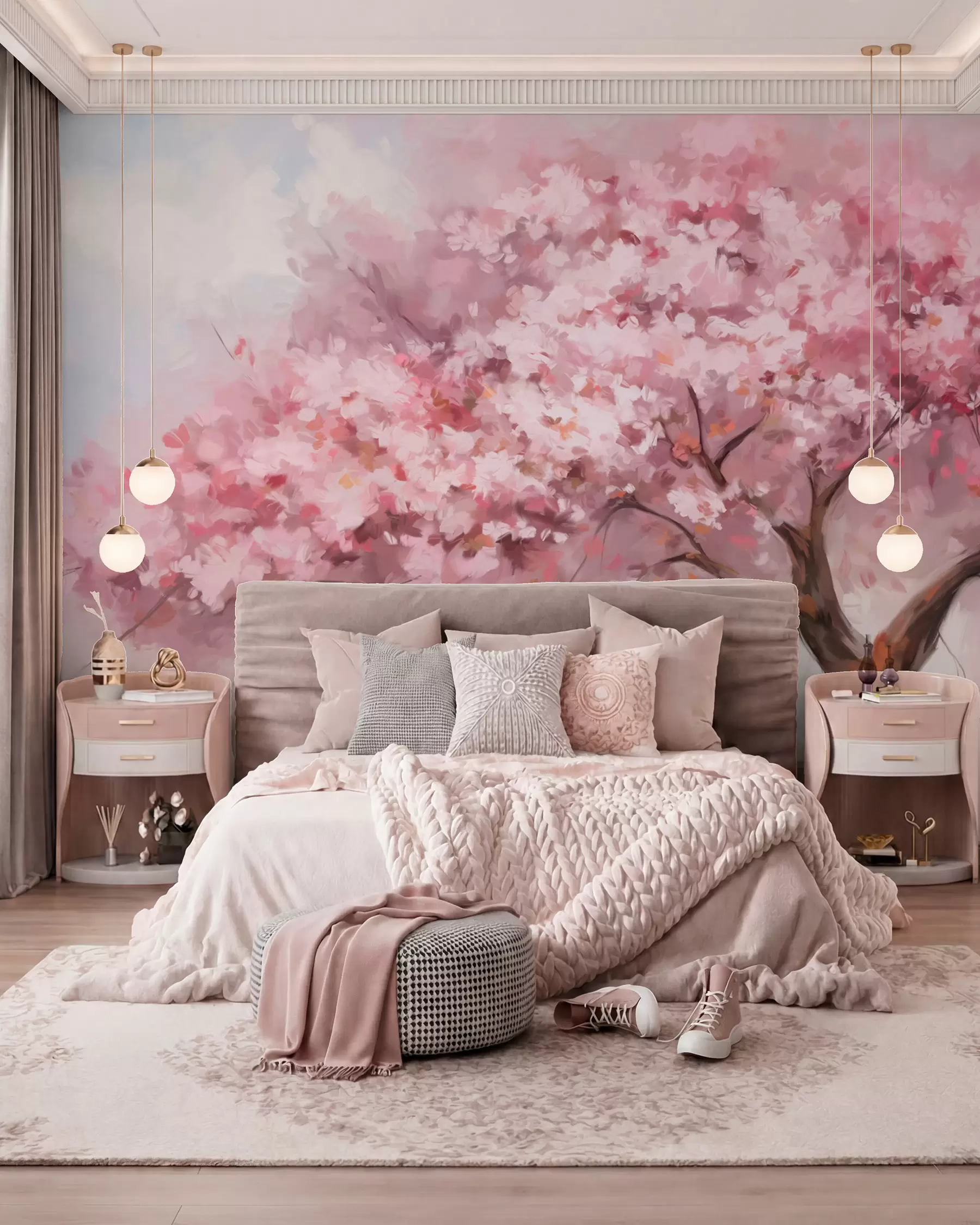 wall murals Pink Blossom Trees w09193