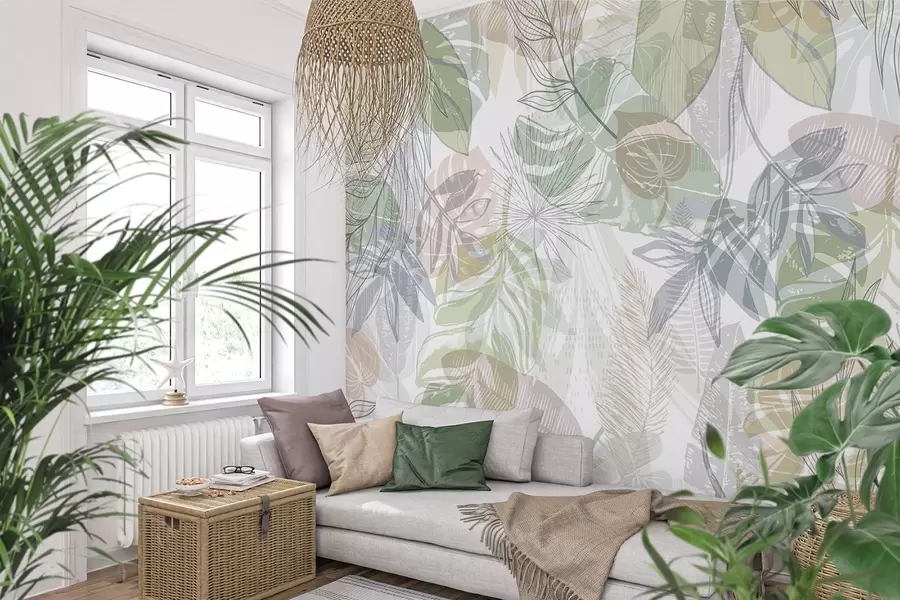 wall murals Palm leaves w04107