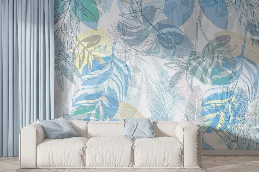 wall murals Palm leaves w04107v1