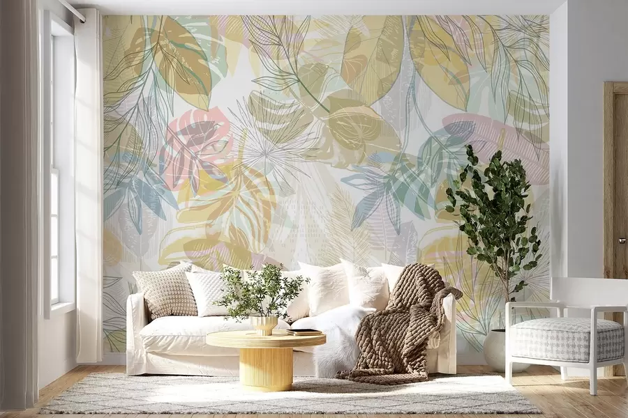 wall murals Palm leaves w04107v2