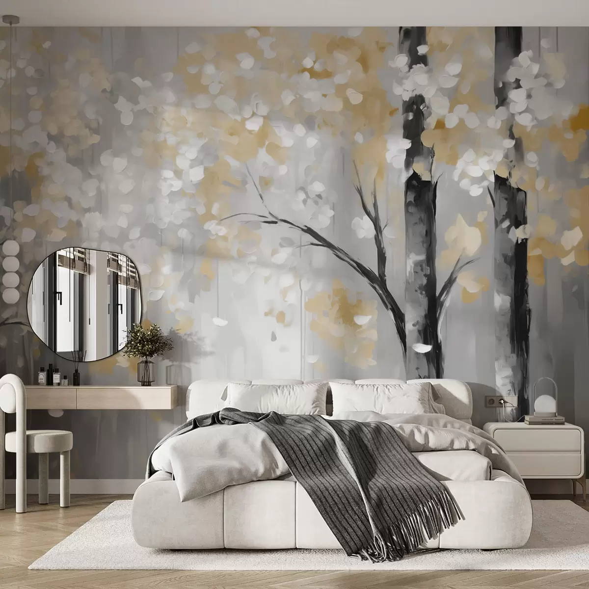 wall murals Abstract trees with imitation strokes w04017