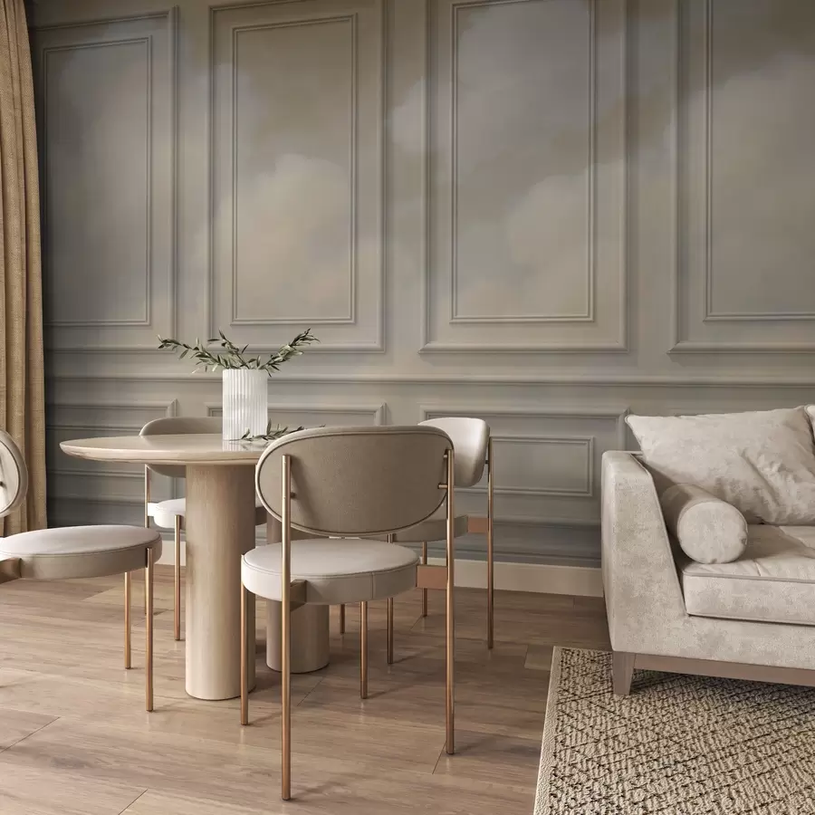 wall murals Moulding imitation with airy clouds w04110v1