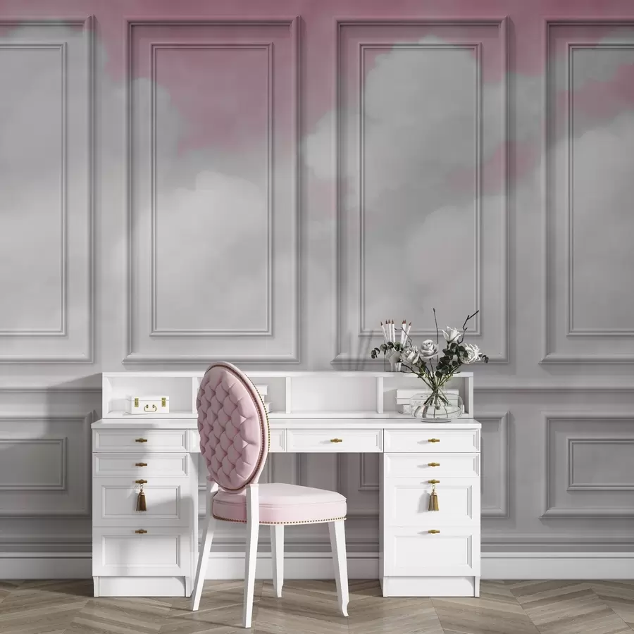 wall murals Moulding imitation with airy clouds w04110v2
