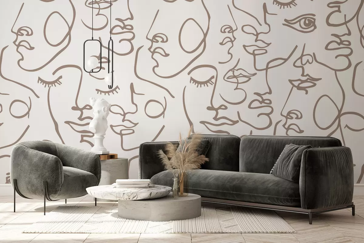 wall murals Abstract faces w04121v1