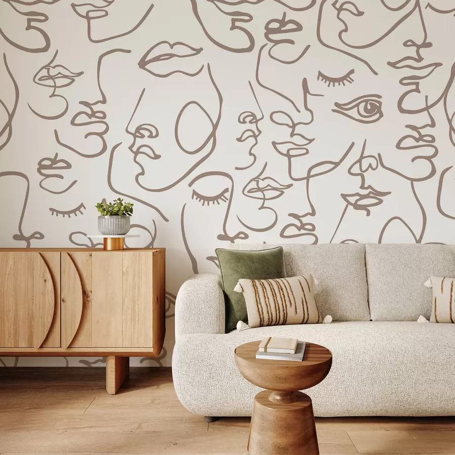 wall murals Abstract faces w04121v1