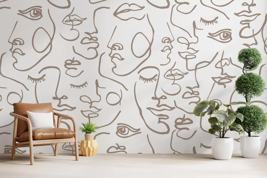 wall murals Abstract faces w04121v1