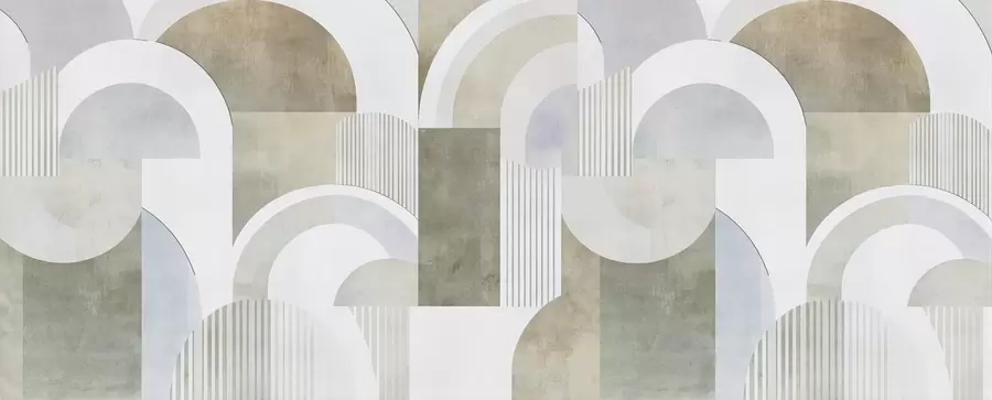 wall murals Art deco style abstract geometry with a retro effect w04079