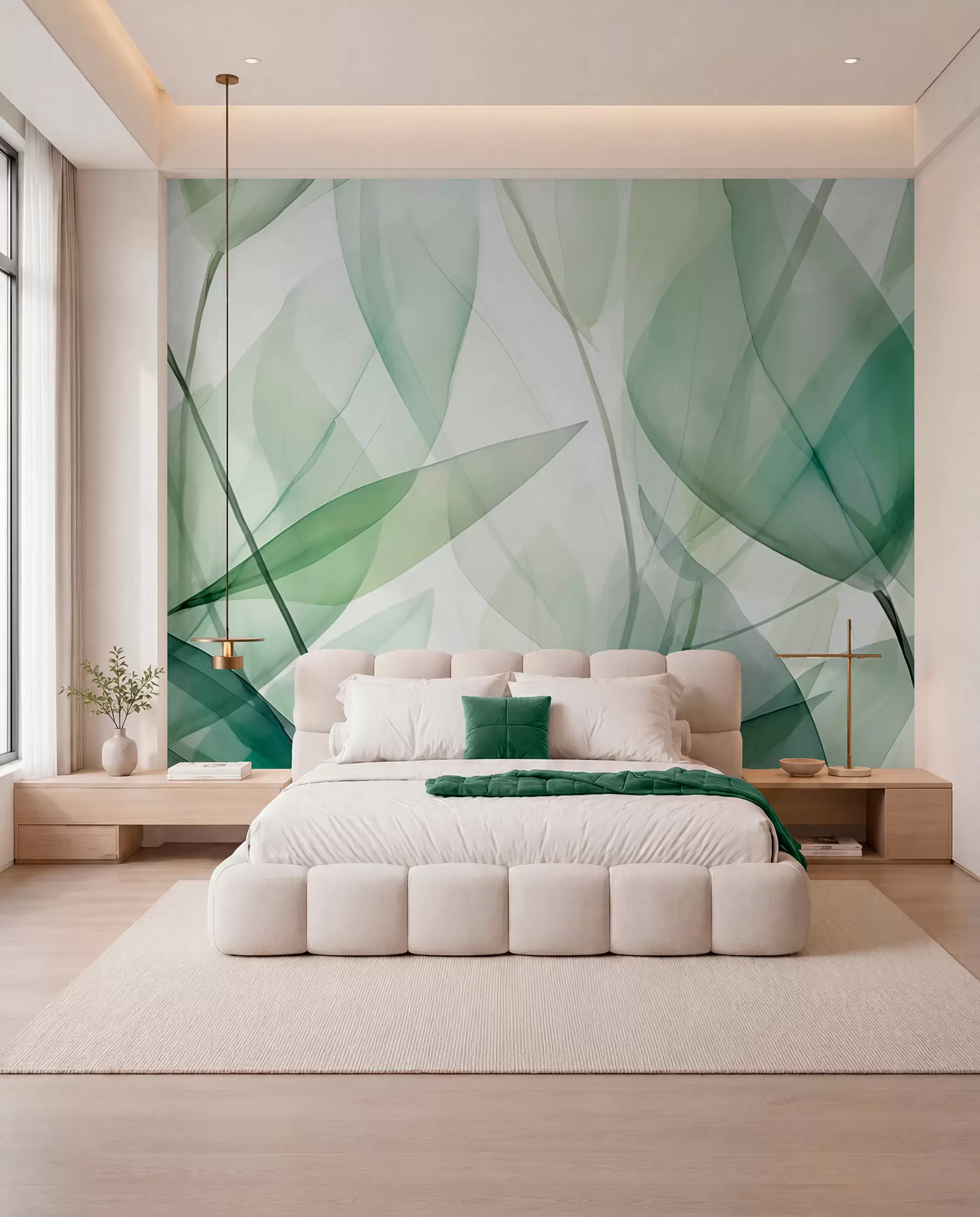 wall murals Green Leaf Overlap w04145
