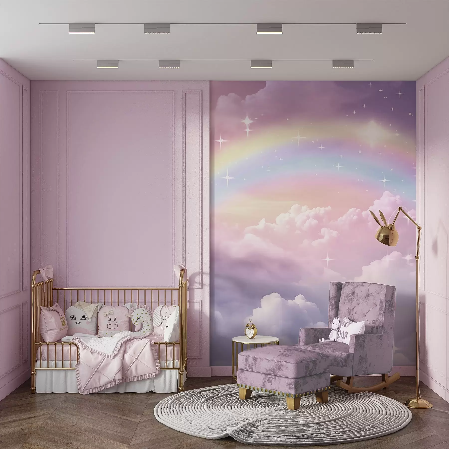 wall murals Rainbow in the clouds w04146