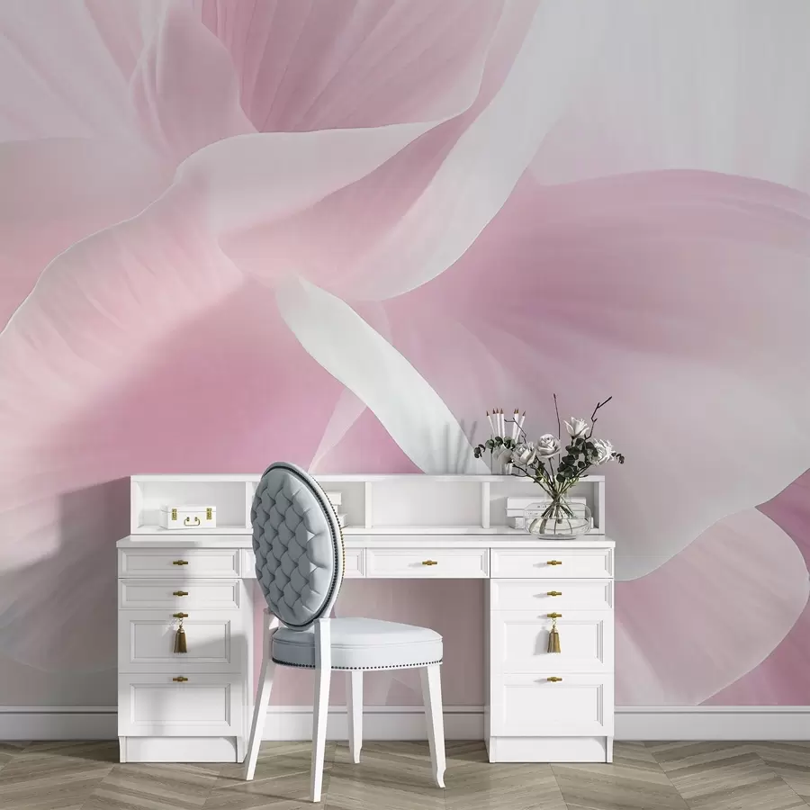 wall murals Abstract textured flower with delicate petals, soft lighting, elegant composition, minimalist aesthetic w09211v1