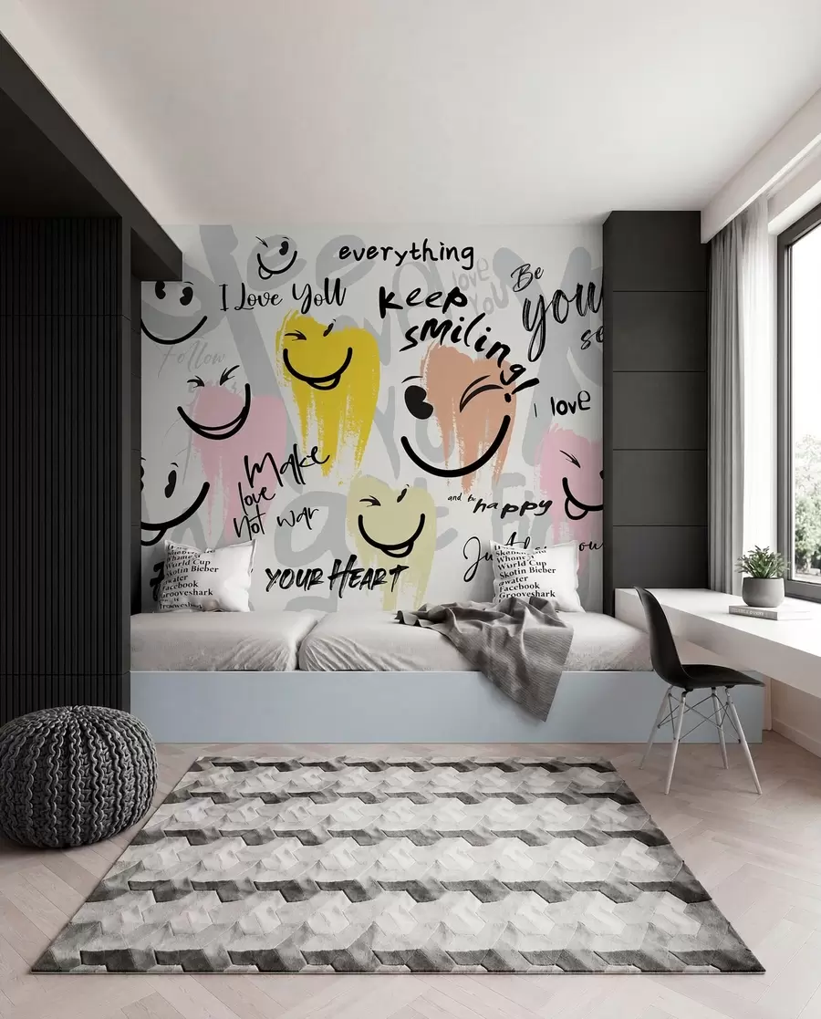 wall murals Smiles and Scribbles w04174