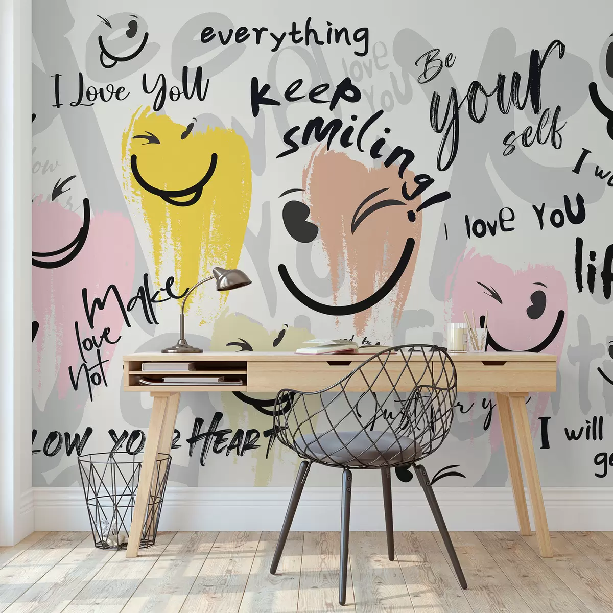wall murals Emoticons and inscriptions w04174