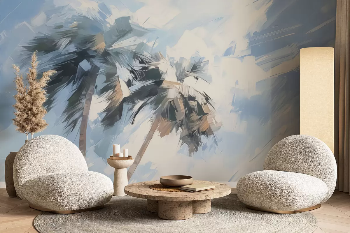 wall murals Palm trees imitation painting w04176